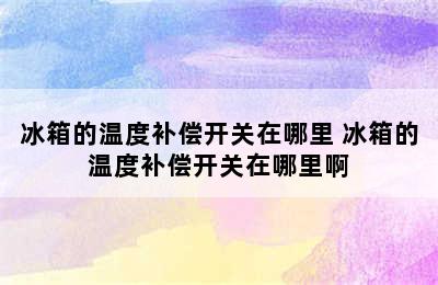 冰箱的温度补偿开关在哪里 冰箱的温度补偿开关在哪里啊